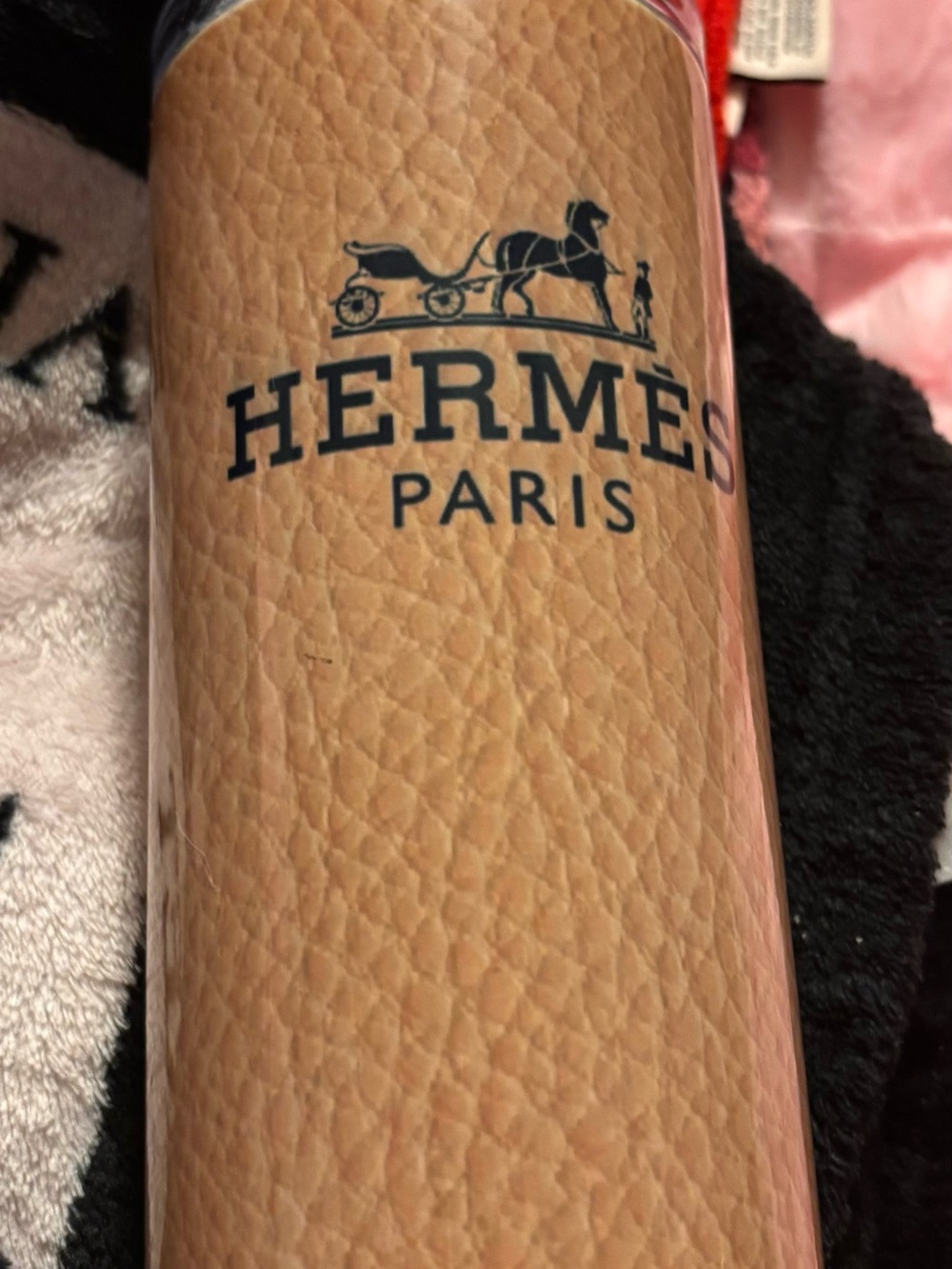 Tan Leather-Textured Tumbler